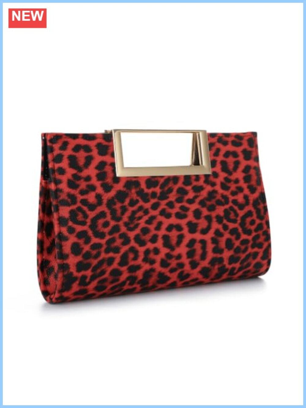 Leopard PU Leather Clutch Purse Evening Bag Formal Handbag Wedding Party Prom